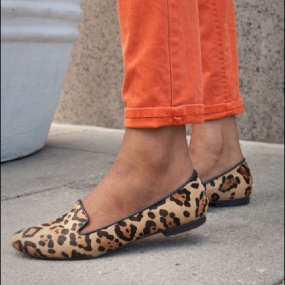 Steven Leopard Coe Hair Loafer Flats